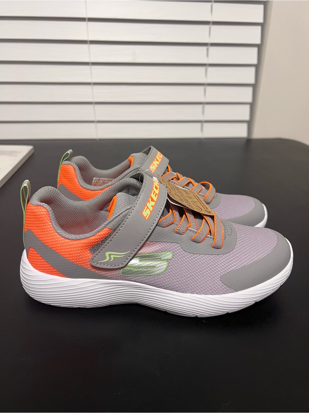 Skechers Gray, Orange & Green Kids' Active Sneaker